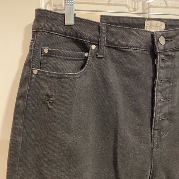 Wonderly Cropped Straight Black Rinse Wash Sleek Sculpt Jeans Size 16 NWT - Picture 5 of 16